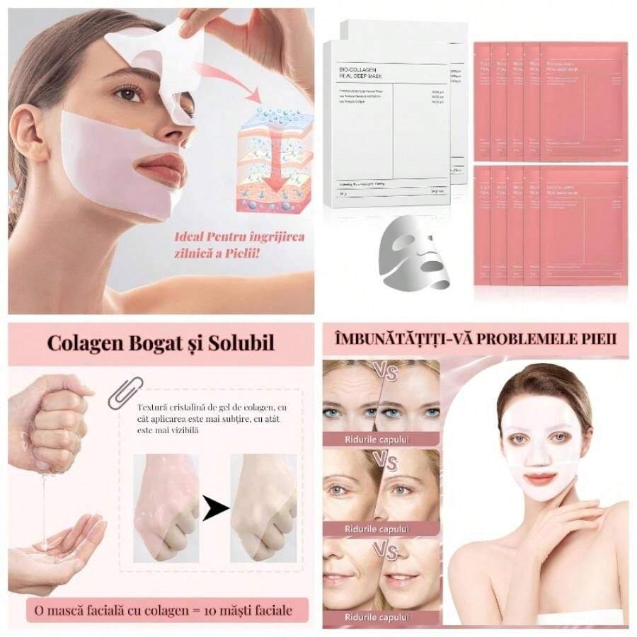 8 Piezas Mascarilla Bio - ColgenoBio Collagen - Collagen Overnight Minimiza los Poros Y Aumenta La Elasticidad para una hidratacin durader, Mascarillas Faciales para Mujeres y Adolescentes - inicial - Ver 1