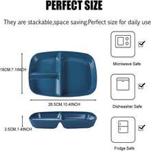 2/1pc Rectangular 3-Compartment Multi-Color Food Tray - Striped Design, Reusable, Lightweight, Suitable For Storing Snacks, Salads, Desserts, Fruits, And Various Meals - Multicolor - View 4