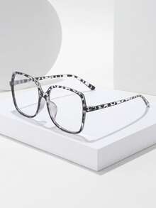1 Pair Unisex Fashion Oversized Square Frame Versatile Casual Flat Glasses, Suitable For Reading, Outfit Accessory, Holiday Gift, Elegant - Clear - View 5