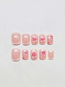 Instantly Upgrade Your Look With 24Pcs Medium Square Press On Nails Fresh Modern Style Popping Silver Loose Powder Flower Fake Nails Simple Daily White French Removable Nail Art Set Full Cover Fake Nails For Women And Girls Includes 1 Sheet Adhesive Tabs & 1 Pc Mini File Strip Jelly Gel Random Shipment Nail Supplies Nails