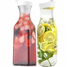 1500mlPlasticJuice WaterBottle With Leak ProofCap Round/Square Juice Container Large Capacity Water Bottle For Cold Drinks/Juice - Clear - View 1