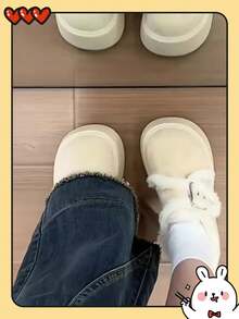 女士时尚百搭厚底乐福鞋/厚底羊皮/Mooton/白色踝靴 女士防水雪地靴 保暖冬季靴 圣诞派对毛绒靴 冬季/厚底乐福鞋 冬季鞋 护士鞋 毛茸茸又防滑/冬季鞋/厚底羊皮/女士冬季服装 - 米色 - 查看 7