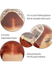 Medium Length Curly Synthetic Wig, European And American Style, Big Wave Lace Front Wig, Suitable For Fashion Women, Heat Resistant Fiber, Reddish Brown, High Definition Lace Front Wig - Redwood - View 7