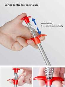 1pc 60cm/90cm/160cm/200cm/300cm Spring Pipe Drain Cleaner, Drain Brush, Home Hair Catcher Drain Cleaning Tool, Sink Drain Remover, Kitchen Clogged Removal Tool - Multicolor - View 6