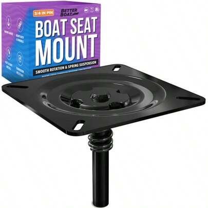 Boat Seat Pin Mount, Pedestal Pin Seat With Spring, Swivel Base For Jon And Bass Boats, Shock Post Stand, Compatible With Pole Seating