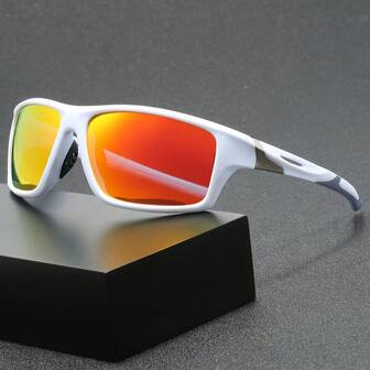 1 par unisex helbågsglasögon för retro, casual, sport, polariserade - premium kontrastfärg - bekväma silikonskammar - vandring - cykling - löpning, UV-skyddande cykelglasögon