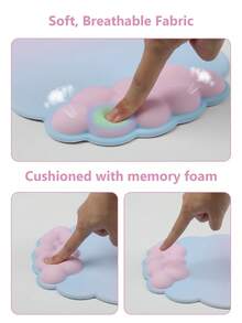 1入組雲紋萊卡和奶絲綢柔軟手腕支撐鼠標墊，遊戲鼠標墊，創意桌墊，防滑硅基，舒適記憶海綿，彈性手腕托墊，減輕電腦手腕疲勞 - 彩色 - 查看 5