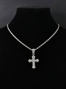 1pc Fashionable Hip-Hop Multi-Color Rhinestone Cross Pendant Necklace, Suitable For Women's Gatherings, Parties, Couples' Personalized Hip-Hop Fashion Jewelry - Dopamine Cross Pendant Necklace - View 16