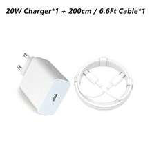 20W USB-C Fast Charger PD 3.0 + 1M/2M USB-C Fast Charging Cable, Charger Adapter And Cable Set Compatible With IPhone 16/15/16 Pro/16 Pro Max/16 Plus, IPad Pro Phone Charger High Output Power - White - View 12