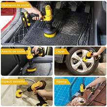 Kit Cepillo Limpieza Taladro Fregar Almohadill 22pzs, Juego Cepillo para Taladro Eléctrico Kit CepillosTaladro Drill Brush Multifuncional Herramientas para Auto Pared Azulejo Baño Cocina(default) - Multicolor - Ver 7