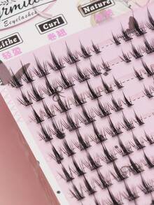 5-12mm 140pcs Natural False Eyelashes 1 Box, Fluffy Soft Thick 3D Mink Fur Fake Lashes, Lengthening Lashes, Fine Lash Base, Messy Multi-Layer Lashes, Short & Dense Lashes, Eyelash Enhancer, Loose False Lashes, Cosmetics, Wedding Party - Black - View 4