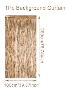 1/2/4pcs Gold Metallic Rain Curtain Backdrop Decoration, Birthday Party Background Hanging Curtain, Birthday Hanging Rain Curtain Decor, Suitable For Birthday Party, Wedding, Festival, Theme Party Background, Photo Prop, Room Wall Decor, Home Decor