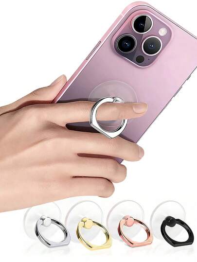 1pc Circular Phone Ring Holder & Stand, Transparent 360° Rotatable Sturdy Phone Grip Stand