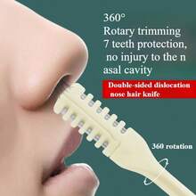Available In 1/2/3/5-Piece Sets, Featuring A 360° Rotating Dual-Head Nose Hair Trimmer And Cleaner; Its Compact 3.2-Inch Size Allows For Flexible Operation With Ample Space Inside The Nose; Simple And Accurate To Use, Portable And Comfortable, Providing An Easy Trimming Experience, Even For Hard-To-Reach Nose Hairs; A Stainless Steel Nose Hair Removal Tool For Painless Beauty - 隨機顏色 Random color - 查看 3