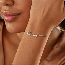 Stainless Steel Personalized Women's Minimalist Name Bracelet, Perfect Daily Matching Bracelet For Women, And A Gift For Family And Friends To Celebrate Birthdays And Holidays - 彩色 - 查看 7