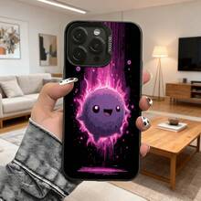 Cubierta de teléfono móvil negra con diseño de personaje púrpura brillante y efecto de energía para uso diario en casa y exterior Aplicable a teléfonos Apple y Galaxy - Negro - Ver 2