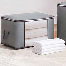 Clothes Storage Bags -Ziped Organizer Underbed Wardrobe Cube Closet Boxes - Grey - View 5
