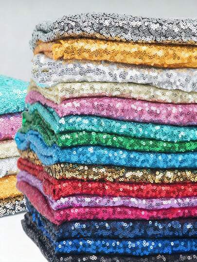 1 pieza de tela bordada con lentejuelas de cielo estrellado, adecuada para decoración de bodas y fiestas, alfombra ceremonial, vestido de novia, manualidades de disfraces