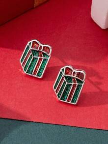 1对圣诞耳环，简约时尚精致圣诞礼盒耳环 - 聖誕耳環 - 查看 6