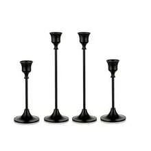 2 Sets/6pcs Matte Black Candle Holders, Suitable For Fireplace, Dining Table, Home Decor, Taper Candles, Christmas, Halloween - Black - View 13