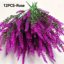 18pcs 5 Bundles Artificial Lavender Flower Bouquets - Durable, Beautifully Realistic Plastic Flowers For Home Room Table Decor, Holiday, Party Decor Garden Wedding Decor Outdoor Plants Artificial Outdoor Flower Seasonal Display - Multicolor - View 12