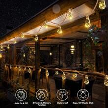 Solar Outdoor String Lights, 20Ft Vintage Rope Hemp Solar Patio Lights, Waterproof Warm White Solar Powered String Lights With 8 Modes 16 Shatterproof Bulbs For Garden Fence Stairs Balcony Café Bistro - Warm White - View 3