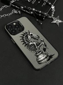 Etui na telefon w stylu mrocznego gotyku z motywem szkieletu konia, z kreskówkowym wzorem, wykonane z TPU z ochroną przed wstrząsami, odpowiednie na prezent dla rodziny, przyjaciół, dzieci, na urodziny, wiosnę, festiwale, dla chłopaka, dziewczyny, walentynki, kompatybilne z 'ami 11/12/13/14/15/16/16 Pro/16 Pro Max, Galaxy A05/A15/A25/A35/A53/A54/A55/S23/S24