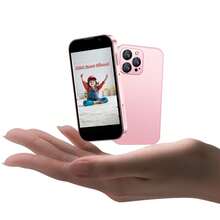 3G Mini Smartphone , Mini Phone ,3.0'' HD Touch Screen World's Smallest Phone 1000mAh Battery, Dual SIM Slots ,Little Mobile Phone With Face ID Pocket Cellphone 2GB+16GB Best Backup Phone, Creative Gift. - 粉色 - 查看 1