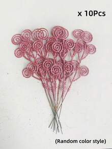 MEHELANY 20/10Pcs Christmas Tree Picks Sprays Candy Shape Curl Sticks Spray Branches Glitter Artificial Stem Picks, Christmas Tree Stem Ornaments For DIY Crafts Garland Christmas Home Decor Wedding Wreath Decoration Vase Filler Christmas Decorations Room Decor