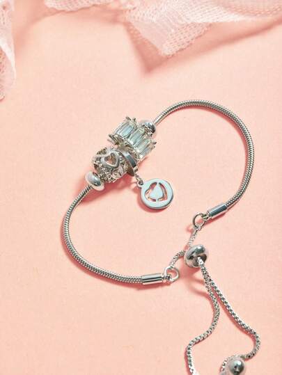 Hatastic 时尚优雅水晶心形装饰手链圣诞礼物