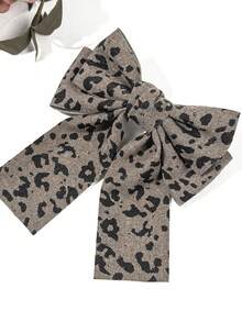 豹纹蝴蝶结发夹 - 复古时尚女孩发夹，时尚发饰 - 彩色 - 查看 4
