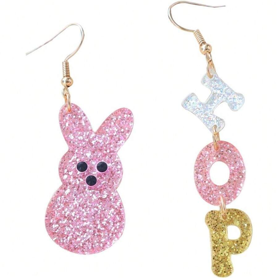 Easter Earrings Rabbit Cross Bunny Glitter Spring Jewelry | Mode en ...