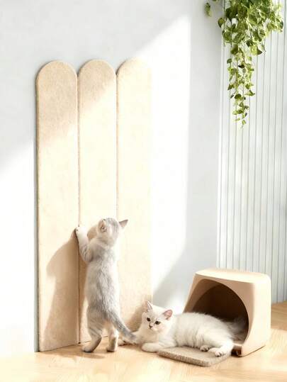 1片装垂直猫抓板，0.8厘米厚自粘毛毡板，猫咪攀爬垫墙贴，可随意裁剪粘贴，可贴于墙面作为猫咪攀爬垫/猫抓板，保护墙面，家用防猫抓毛毡板贴纸，耐磨不掉毛。