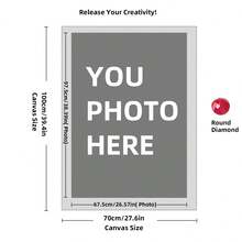 Customized Diamond Painting Set, DIY Personalized Pictures, 5D Diamond Art, Adult Customized Gift, Home Wall Decoration (Round Diamonds, 11.7x11.7 Inches/30x30 Cm), Diamond Painting Art Set - Multicolor - View 155