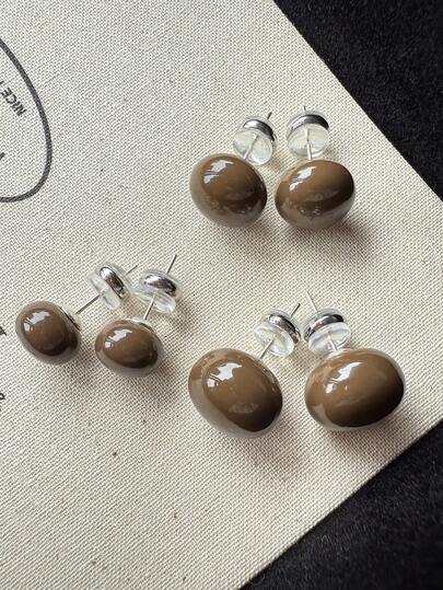 3对复古优雅发髻仿珍珠耳钉，简约精致日常耳环套装，时尚通勤耳环，适合女士日常及节日佩戴