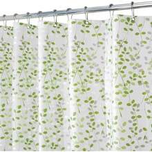 InterDesign Botanical EVA/PEVA Cortinas de Ducha de EVA, Cortina Impermeable para bañ y Ducha, Cortina de baño de 183,0 cm x 183,0 cm, Verde/Blanco(Moderno) - Multicolor - Ver 2
