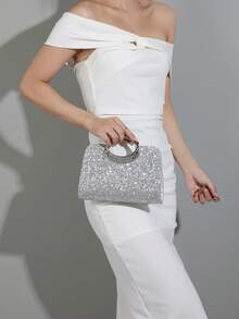 Conjunto de joyas con strass: collar, aretes y pulsera para bolso de embrague de lujo para fiesta, boda romántica, bolso de hombro con cadena para primavera/verano, bolso de novia, embrague formal para baile de graduación, bolso de vestido de noche elegante, perfecto para fiesta, boda, cena/banquete formal, que combina con vestido de fiesta, vestido de noche y vestido de lentejuelas