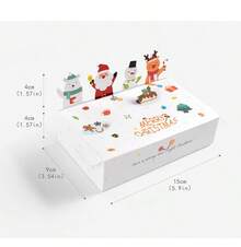 Scatola regalo di carta per feste di Natale, scatola pieghevole a forma di animale 3D per dolci e biscotti, 10 unità/confezione - 3 colori (30 unità)