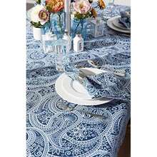 DII Colección de Mesa para Exteriores, Resistente a Las Manchas y Agua, 60 x 84 Pulgadas con Cremallera, Cachemira Azul(213.4 x 152.4 cm (Rectangular)) - Multicolor - Ver 5