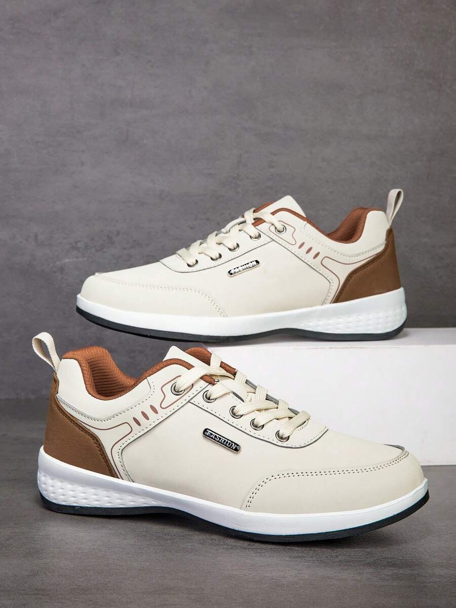 Men's Fashionable Breathable Running Shoes, Round Toe, Low-Top, Flat Heel, Mesh, Plus Size, Suitable For Cross-Border