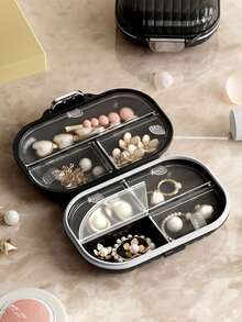 2pcs/1pc Portable Weekly Pill Box, Compartment Medication Storage Container With Lid, Waterproof Sealed Medicine Organizer - Multicolor - View 4