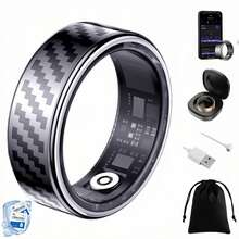 NEXUS Smart Ring, Fitness Tracking Ring, Heart Rate Monitor Health Tracker For Women/Men, IP68 Waterproof-No Subscription-Sleep Tracker For IPhone And Android, Up To 10 Days Of Battery Life(Subject To Actual Usage),Ideal Thanksgiving, Christmas And New Year Gifts For Family And Friends - 銀條紋 - 查看 2