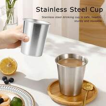 6 Pack 8 Oz Stainless Steel Cups, Shatterproof Pint Drinking Cups, Healthy Set, Dishwasher , Drinking Glasses And Adults