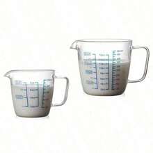 250ml/500ml Heat-Resisting Premium Reinforced Glass Measuring Cup Milk Scale Microwave Measure Jug With Blue Measurement Digital - White - View 4