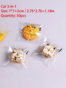 50/100pcs Christmas Treat Bags - Self-Sealing, Disposable Opp Candy & Cookie Pouches With Festive Cartoon Designs For Holiday Gifting - Multi-specification - View 26