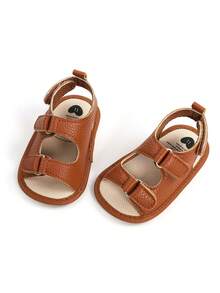 Infant Boys Girls Sandals Premium Infant Summer Outdoor Shoes PU Lightweight Soft Anti-Slip Sole Toddler Prewalker,0-3 6-12 12-18 Months - Brown - View 9