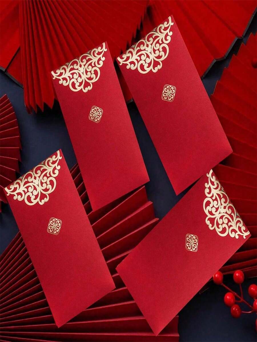 1 PIEZA/5 PIEZAS/10 PIEZAS/20 PIEZAS/30 PIEZAS/50 PIEZAS/100 PIEZAS Sobres rojos con lámina estilo chino, decoraciones del Año Nuevo Chino 2025 Año de la Serpiente, sobres para dinero de la suerte, paquetes rojos del Festival de Primavera, suministros del Año Nuevo Lunar, sobre rojo de regalo chino, adecuado para el Año Nuevo Lunar, Festival de Primavera, cumpleaños, boda, bendición de fiesta