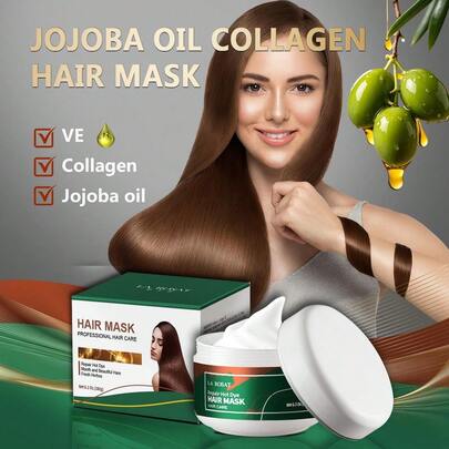 LA ROSAT 6.3oz/180g Jojoba Oil & Collagen Hair Mask, Repairs Damaged Hair, Nourishes Hair, Improves Dryness & Frizz, Reduces Split Ends, Leaves Hair Smooth, Shiny, Moisturized, And Strong