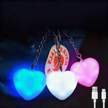 Heart-Shaped Handbag Light, Mini Sensor LED Handbag Light With Auto On/Off, Rechargeable Travel Accessory Night Light For Backpacks, Shoulder Bags, Crossbody Bags, Handbags - White - View 4