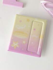 1pc Gradient Wide Life 4-Frame Card Album, Idol Fandom 4-In-1 Small Card Organizer Album, 6-Inch Postcard Photo Album